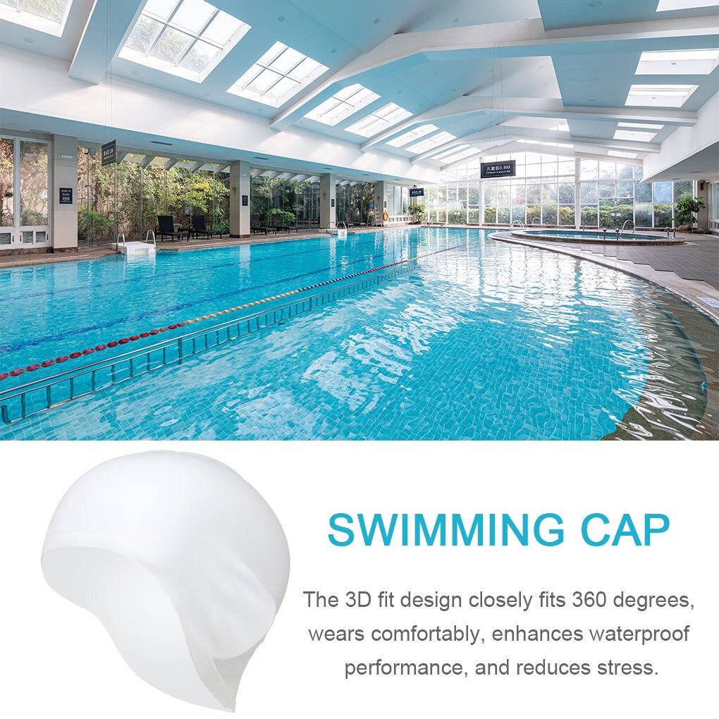 Men Women Long Hair Waterproof Swim Pool Caps Swimming Caps Ear Protect Large Natacion Badmuts Silicone Diving Hat
