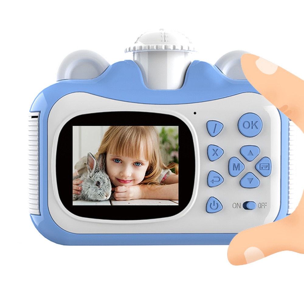 Volle HD 1080P Kinder Mini Nette Digital Kamera DIY Foto Instant Druck Video Recorder Camcorder Kinder Großen Kopf Aufkleber