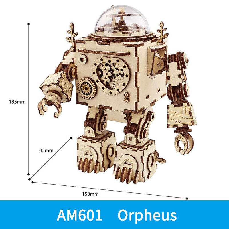 Robotime ROKR DIY 3D Wooden Puzzle Gear Model Building Kit Toys for Children Teens: AM601