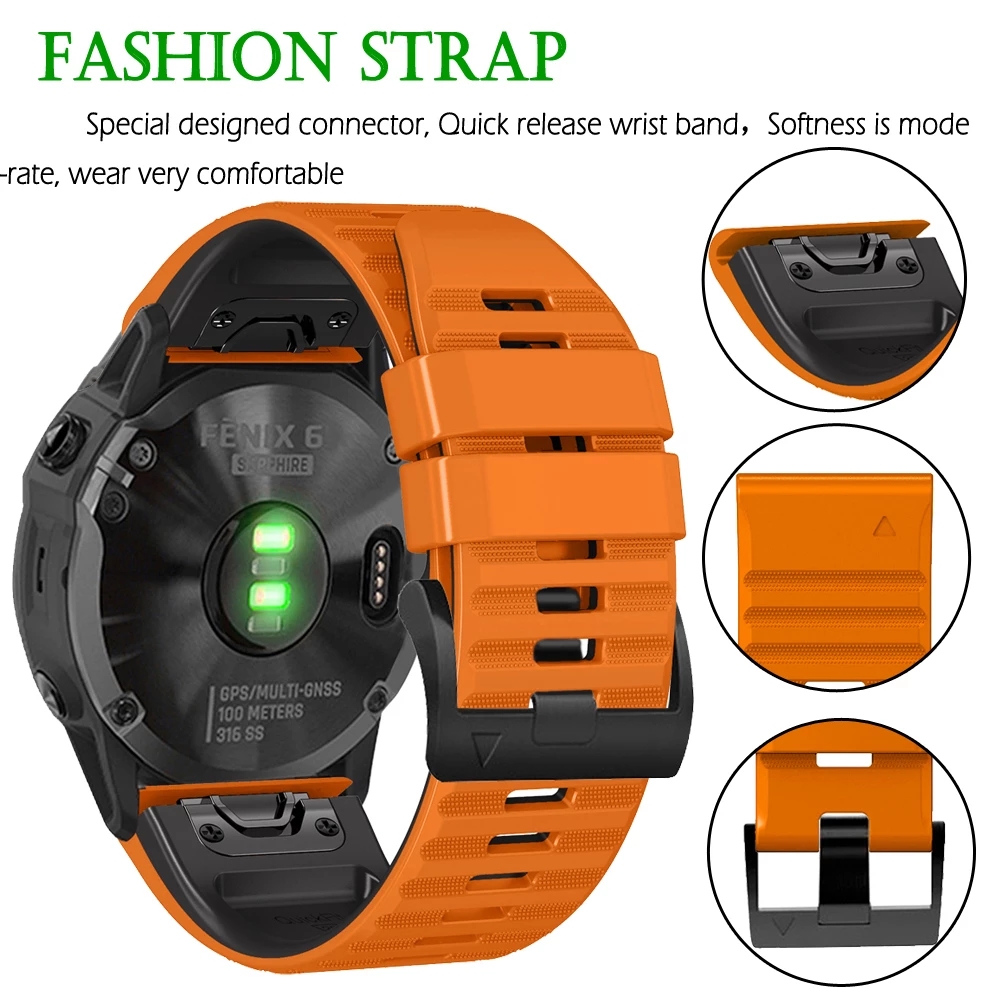 Quickfit-rem til garmin fenix 8 e 7 7x 6x 6 pro 5 5x plus forerunner 965 955 epix pro urrem 26mm 22mm armbånd