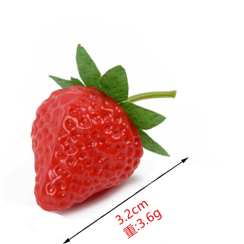 10pcs Plastic Strawberry Raspberry Mini PVC Strawberry Slice Model Simulation Fruit Home Decoration Christmas Props Model: Red