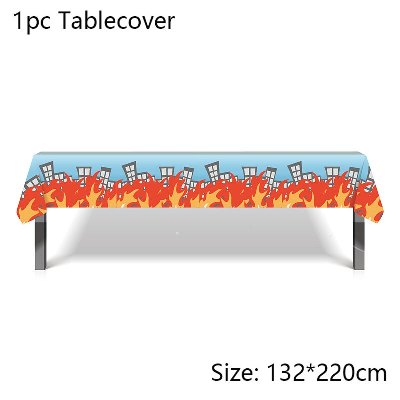 1pc 52*86 &#39;&#39;Feuer Lkw Tischdecke Feuerwehrmann Tischdecke Feuer Tabelle Einstellung Kunststoff Feuerwehrmann Tisch Abdeckung für Feuer partei Liefert