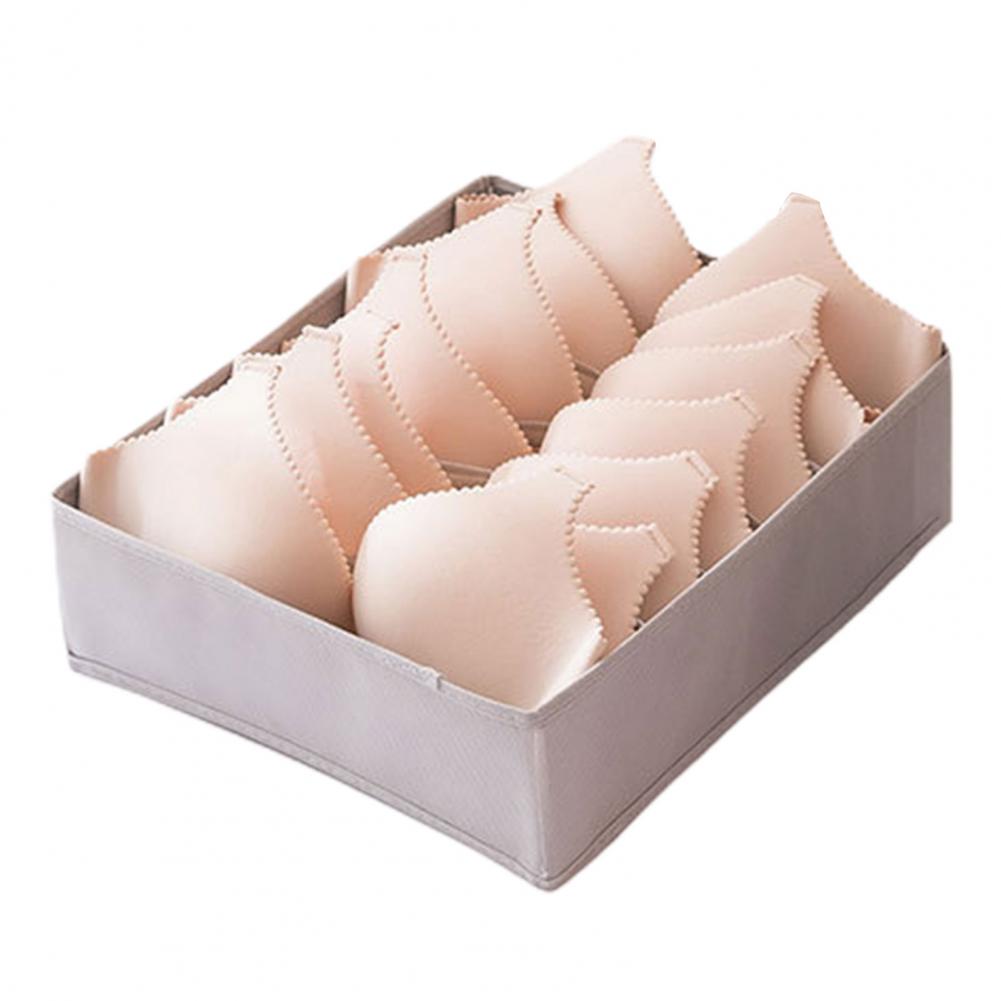 6/7/24 Grids Underwear Storage Drawer Organizer Non Woven Fabric Drawer Divider Box for Bra Socks Clothes Organizer Storage Box: Grey 7Cells