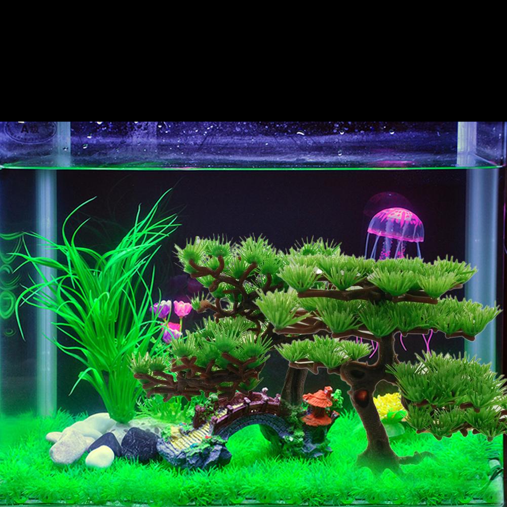 Plastic Plants for Aquarium Bonsai Tree Rockery Artificial Plant Pine Tree Fish Tank Aquarium Ornament