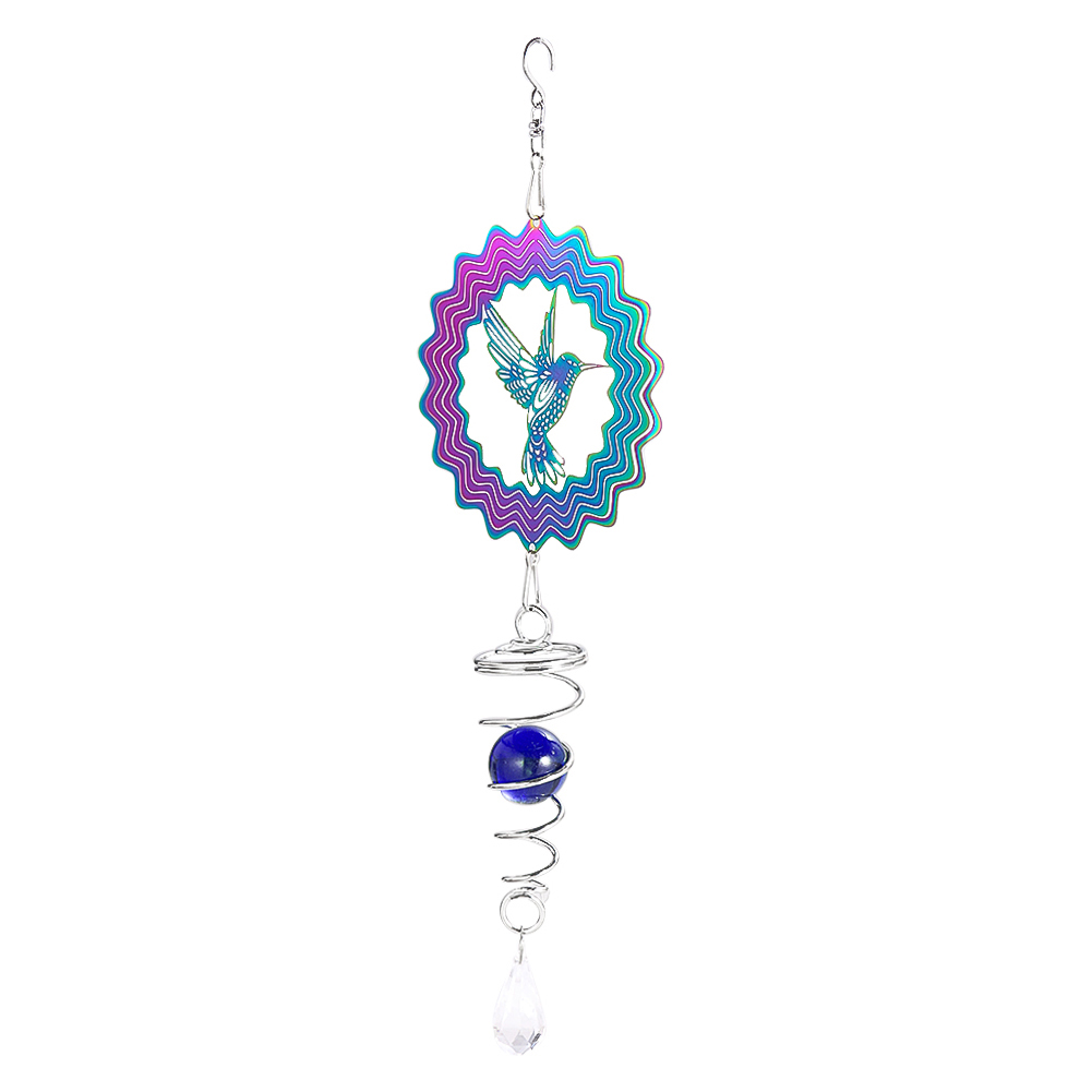 Stabilisateur de vent de couleur dégradée, boule d'observation, queue en spirale, arbre de vie, carillons éoliens, pendentif, décor suspendu de jardin: Clair