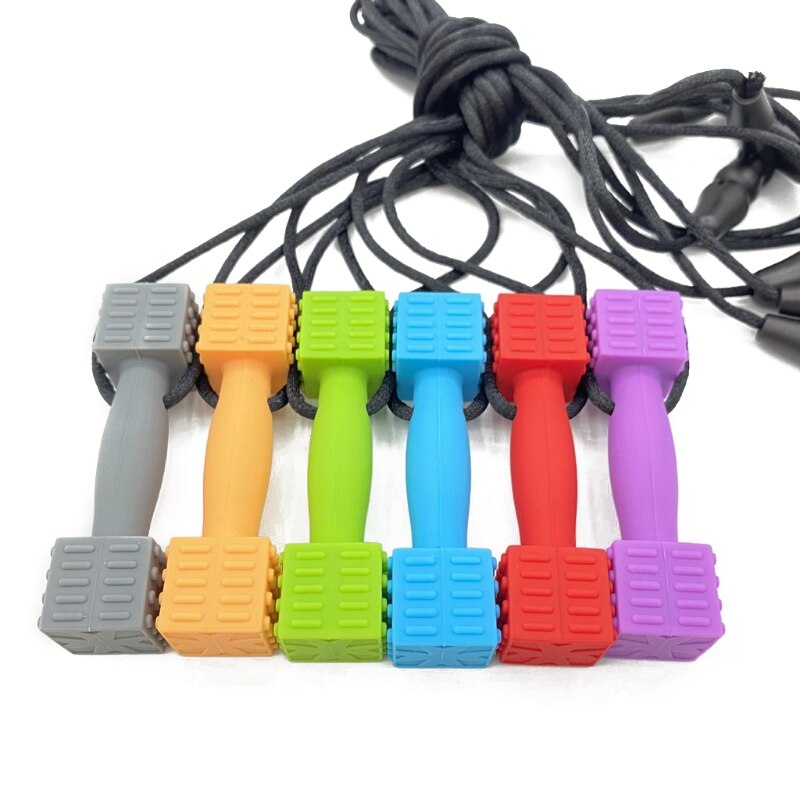 6 Pack Chewing Necklace Autism ADHD Biting Sensory Toy Child Baby Teether Toy: C