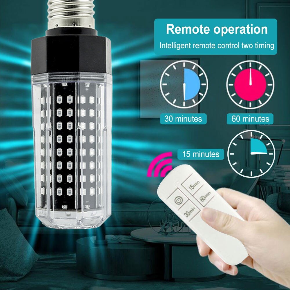 E27 60W 40W Uvc Led Kiemdodende Uv Licht Sterilisator Ultraviolet Licht Uv Desinfectie Lamp Eliminator Buis Ac 220V 110V