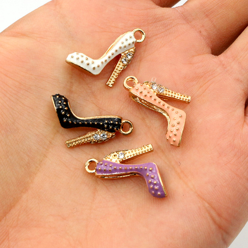 4 Stuks Olie Druipen Charms Hanger 14X16Mm Hoge Hakken Schoenen Diy Sieraden Maken Levert Voor Sleutelhanger Ketting armband Bevindingen