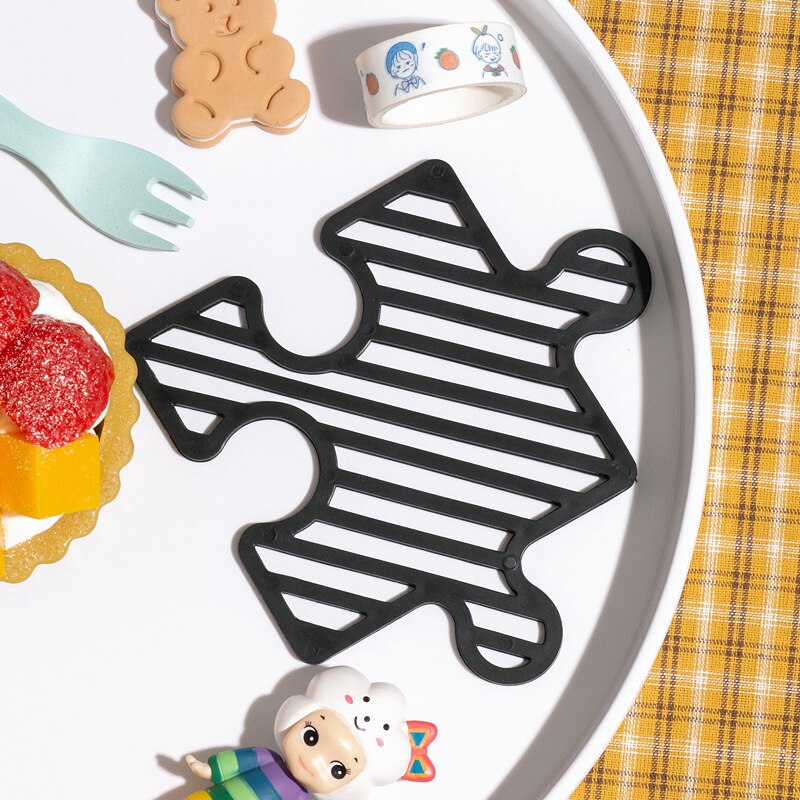 Puzzel Creatieve Siliconen Coaster,4-Kleur Diy Splic Antislip Hittebestendig -Schoon Leuke Placemat, home Kitchen Bar Tafel Matten.: Placemat B