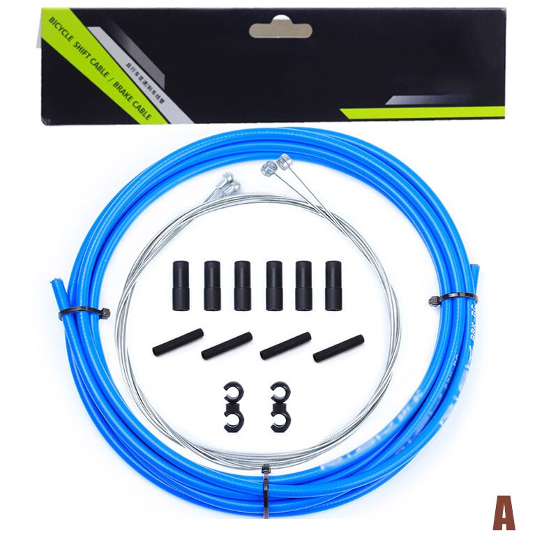 Fiets fiets voor achter binnen buiten kabel versnelling remkabel set 4 kleuren eig 88: Blauwe a-brake kits