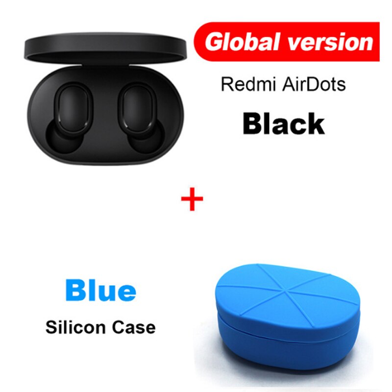 Original Xiaomi Redmi Airdots Xiaomi Wireless earphone Voice control Bluetooth 5.0 Noise reduction Tap Control in stock: GB N Blue Case