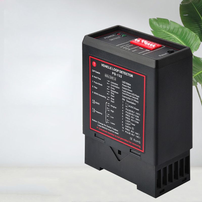 PD132 Single Channel Inductive Vehicle Loop Detector for Car Parking Lot Vehicle Loop Detector ENGLISH VERSION