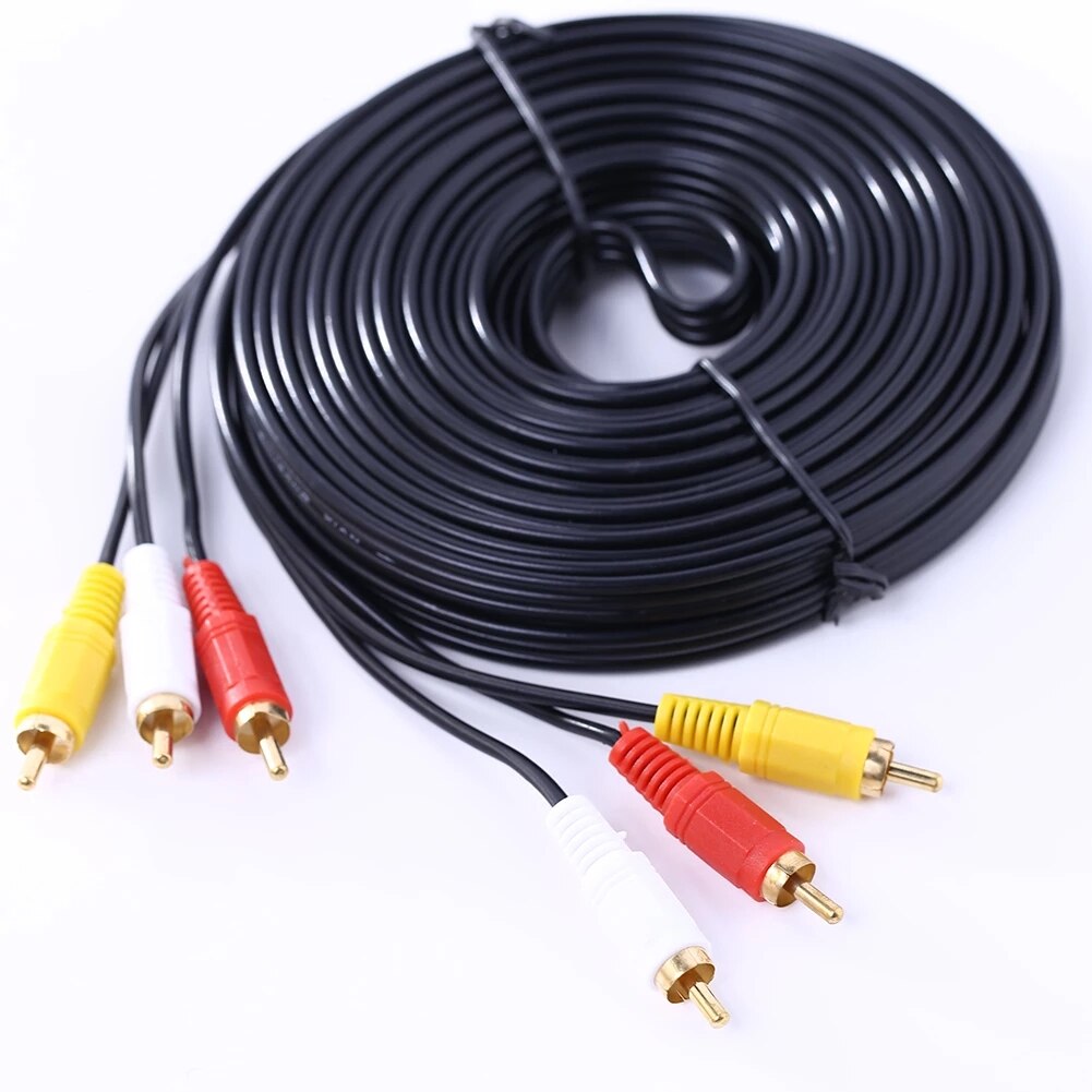 RCA Male to 3 RCA Male Composite Audio Video AV Cable Plug 3X RCA Retail &amp; 1.5M 3M 5M 10M