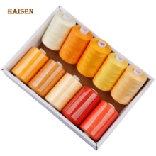 10 Spoelen/Set,402 Geel Serie Polyester Draad 1000 Yard/Coil, voor Diy Quilten, Handwerken &amp; Huishoudelijke Naaimachine