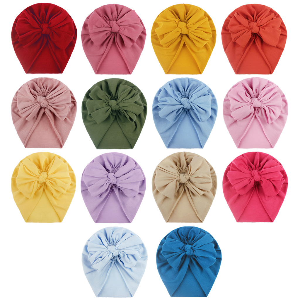 Gorro con cinta para la cabeza para bebé, gorra con estampado de lazo, turbante elástico de algodón, gorrito para envolver la cabeza para bebé, sombrero para niña, accesorios para el cabello para bebé