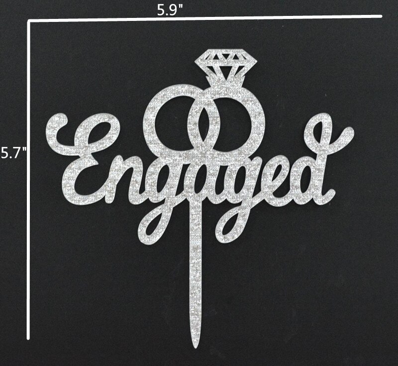 Mirror Gold " Engaged " Cake Topper for Engagement Party Decoration Cake Decorating Wedding Cake Topper