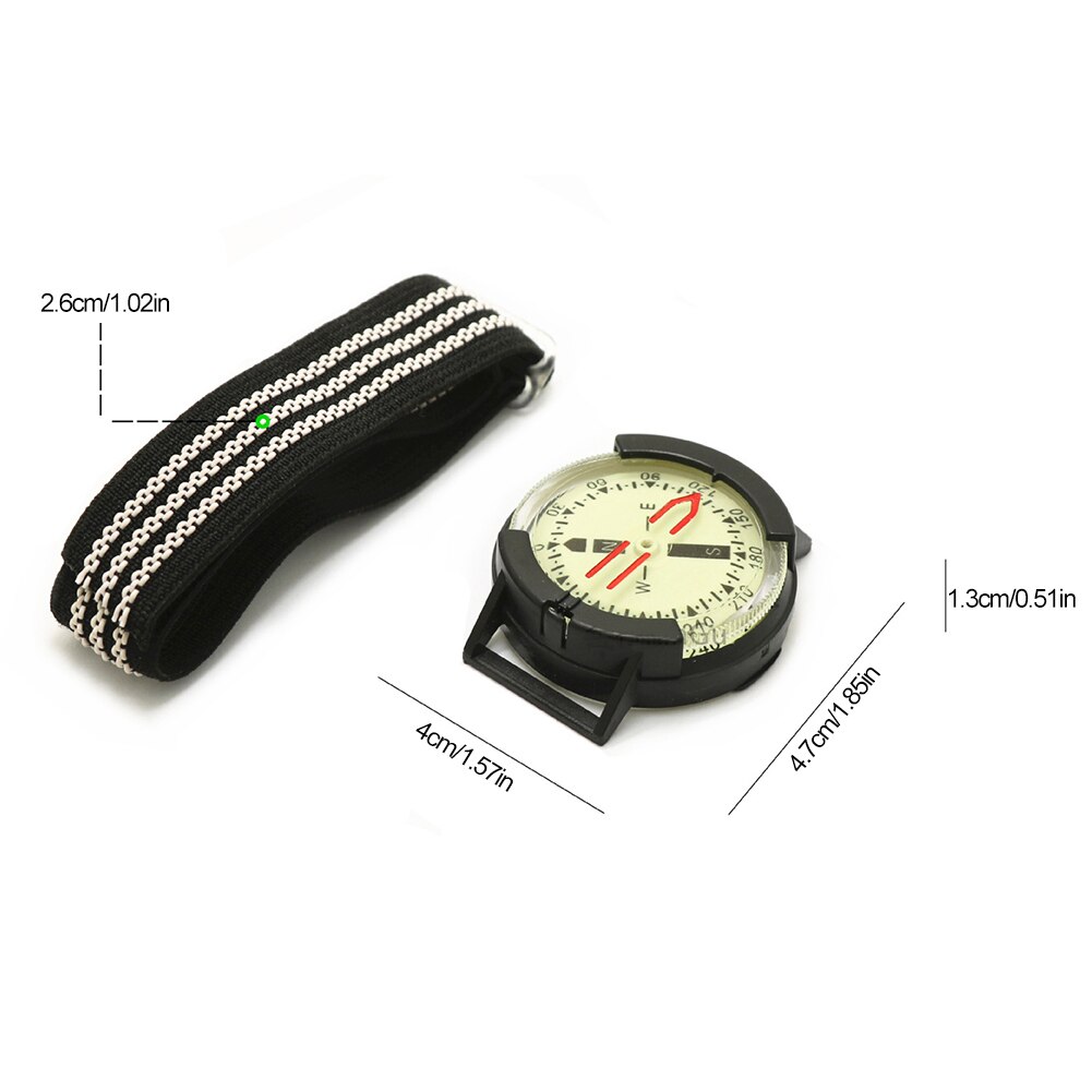 Waterproof Compass With Luminous Pocket Watch Diving Compass Portable Outdoor Multi-function Measuring Ruler Tool: Default Title