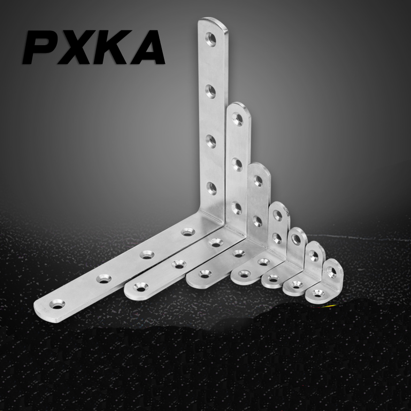 2pcs thick stainless steel corner code right angle plus fixed angle iron L-shaped bracket support connector