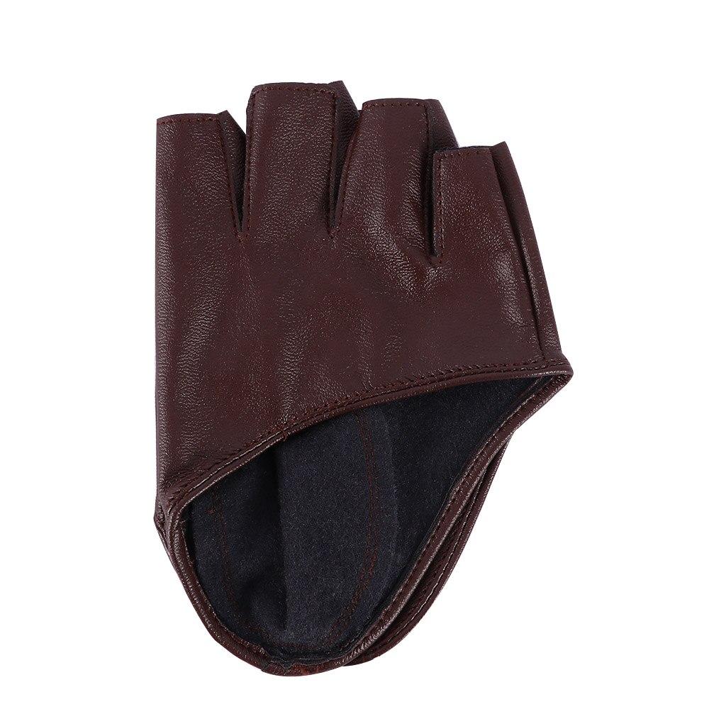 Women's Leather Gloves Half Palm Gloves Half Full Finger Driving Show Jazz Gloves Pole Dance Performance Gloves: 4