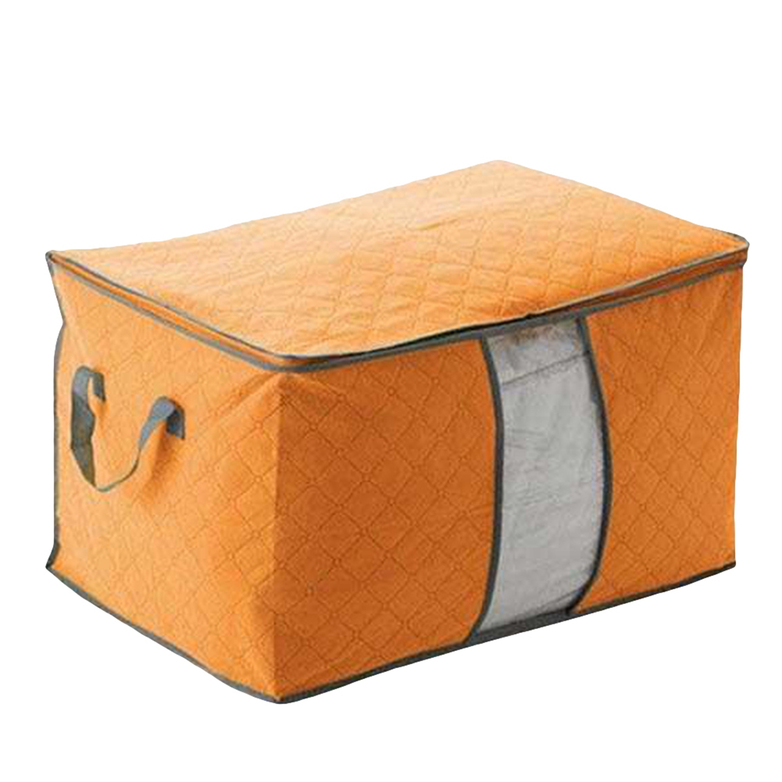 Portable Storage Boxes Folding Bags Stackable Clothes Bedding Closet Storage Container Box Home Travel Storage Organizer       : Orange