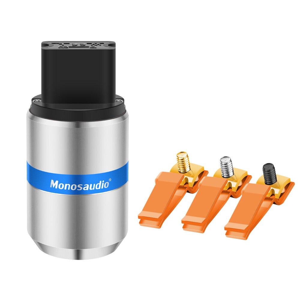 Monosaudio F126 C19 Puur Koperen Iec Vrouwelijke Connector Plug 20A Ac Voeding Iec Connector Plug Voor 8Mm Supply Kabel draad: F126