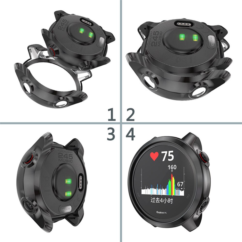 Soft TPU Shockproof Watch Protector Cover Bumper For Garmin Forerunner 245 Watch Case Replacement Accessories