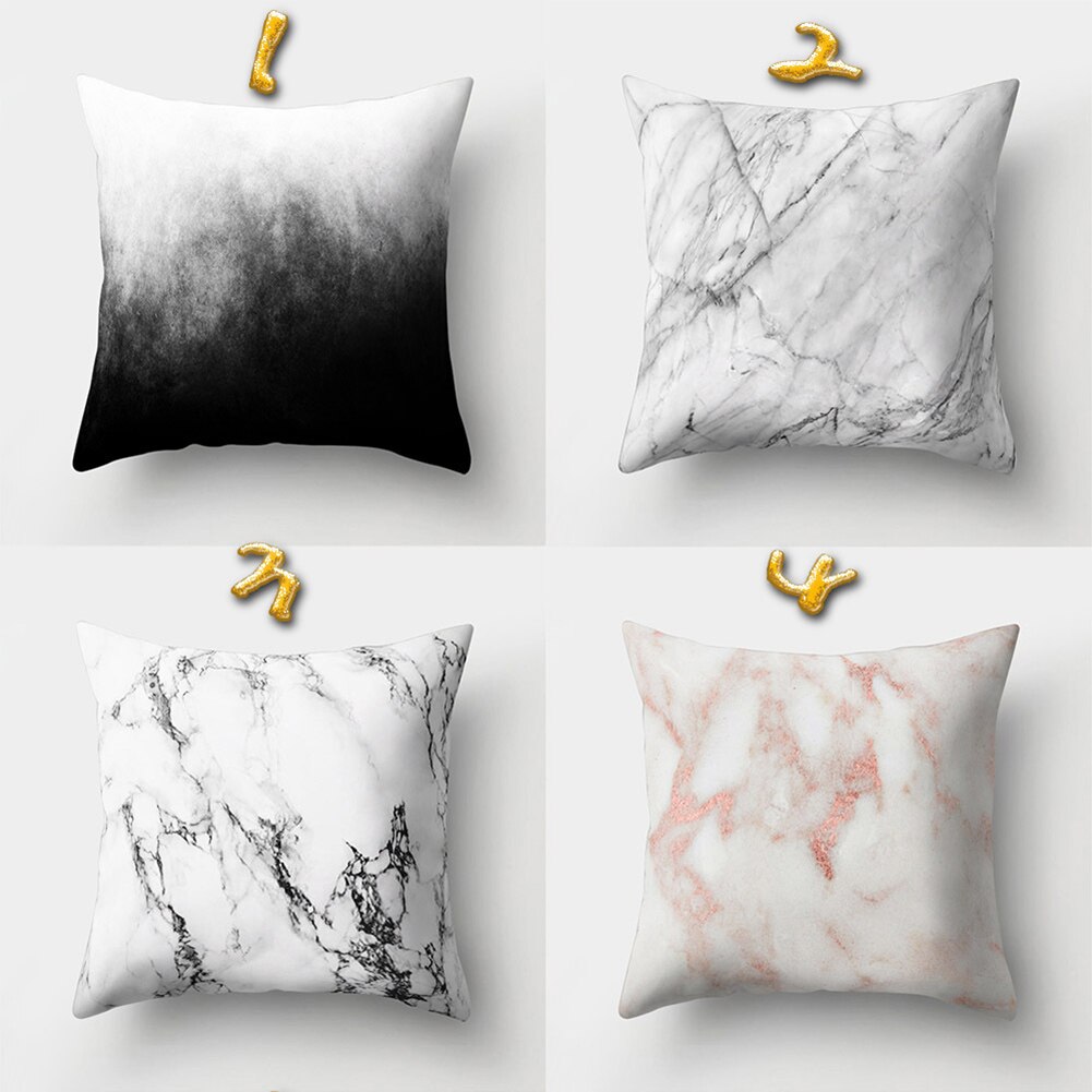 Kort geometrisk soffa i marmor, dekorativt kuddfodral kuddfodral polyester 45*45 kuddar heminredning kuddfodral: 3
