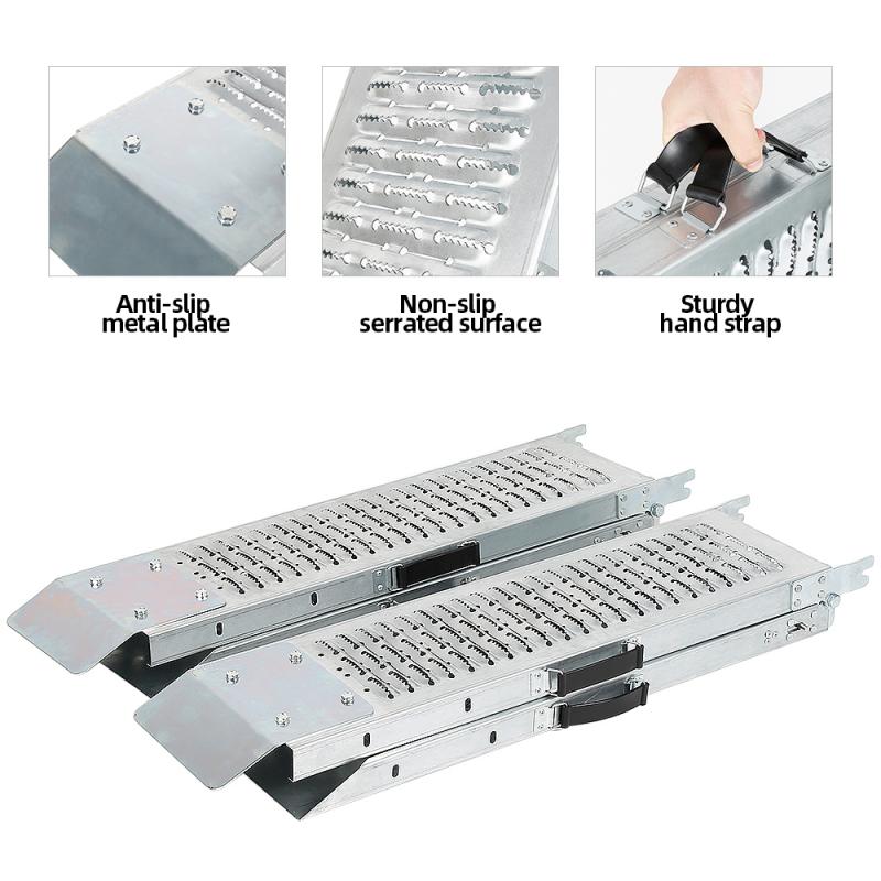 400kg 1 Pair Trailer Couplings Perforated Non-slip Loading And Unloading Ramp Steel Trailer Couplings & Accessories HWC