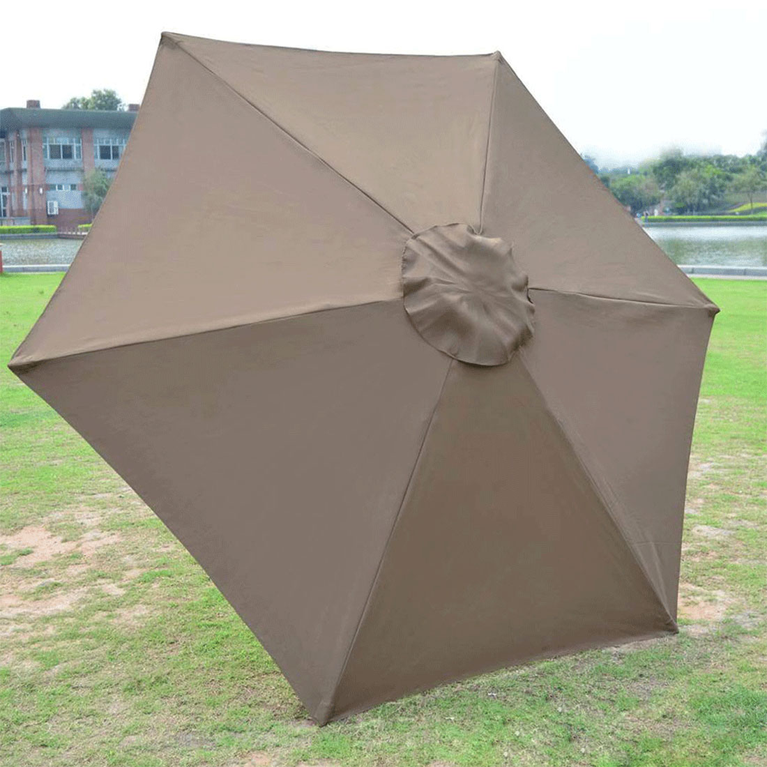Skygge til terrasse let at installere have polyester holdbar baghave parasol baldakin parasol udendørs anti uv erstatningsbetræk