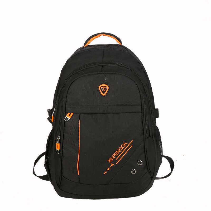 Mochila para hombre, mochila escolar para adolescentes, mochila negra de nailon para estudiantes, mochila informal de estilo universitario para jóvenes, mochila grande: Naranja