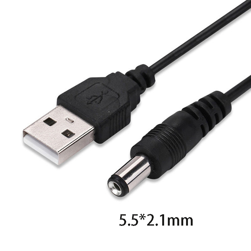 USB naar DC Oplaadkabel 1M 5V Rond Gat 5.5*2.1mm Plug 5V Voeding draad Computer Router Oplader Kabel Adapter Verlengen Koord