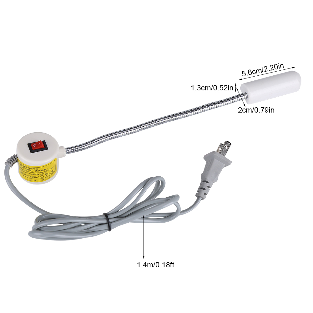 AC110-250V 12 LED Magnetic Work Light Flexible USB Lamp for Sewing Machine EU Plug