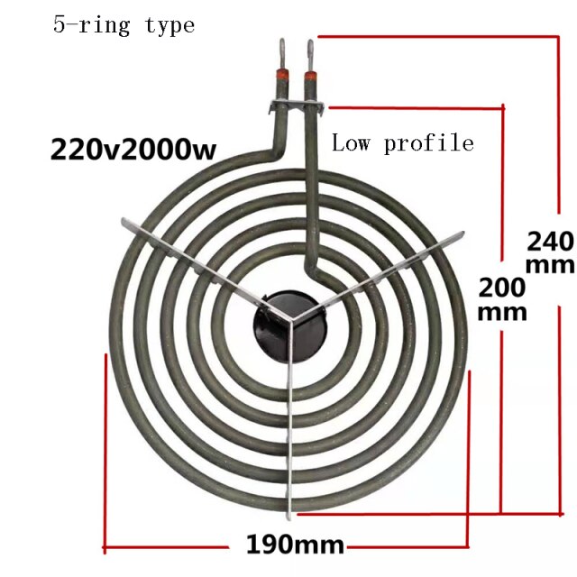 2000W220V Heating Element, With a Tripod 5-Coil Electric Stove, Mini Tea Stove, Air Fryer, Mosquito Coil Type Electric Heating T: 5 turns