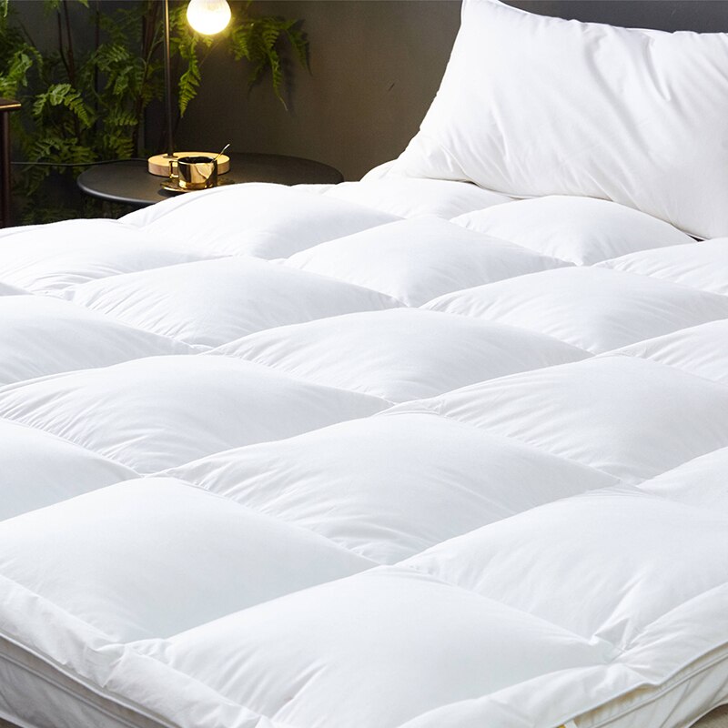 Zachte witte ganzendons gevuld matras/matras topper
