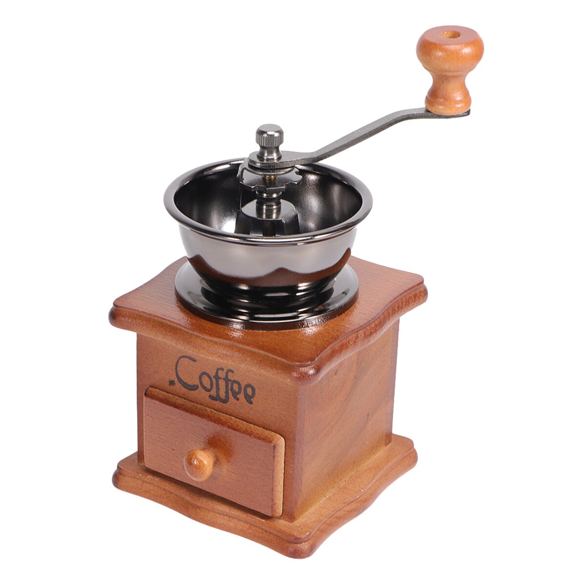 Wooden Coffee Grinder Household Hand Crank Coffee Mill Manual Coffee Maker Kitchen Coffee Accessory for Home Shop