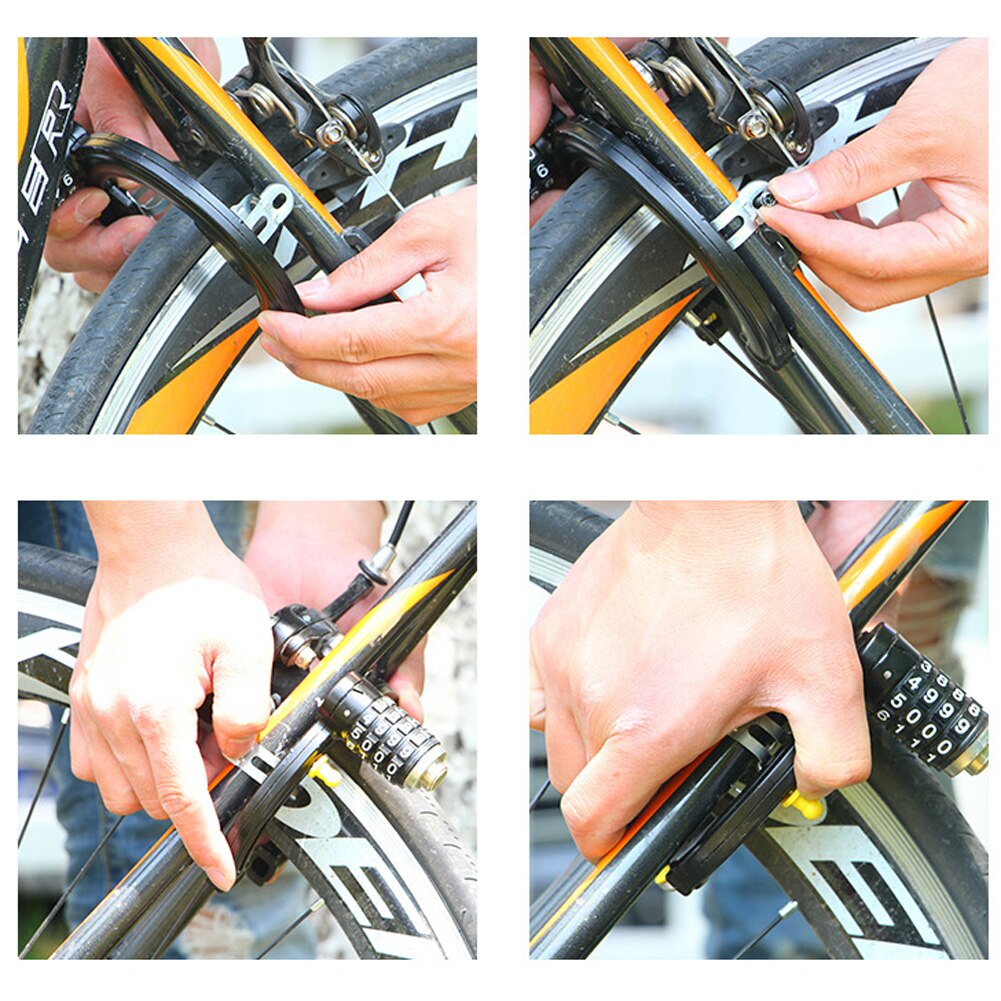 Turvapyörän lukko yleinen polkupyörän lukko salasana jaa pyörä hevosenkenkä kynnet varkaudenesto mtb polkupyörän lukot ciclismo työkalut