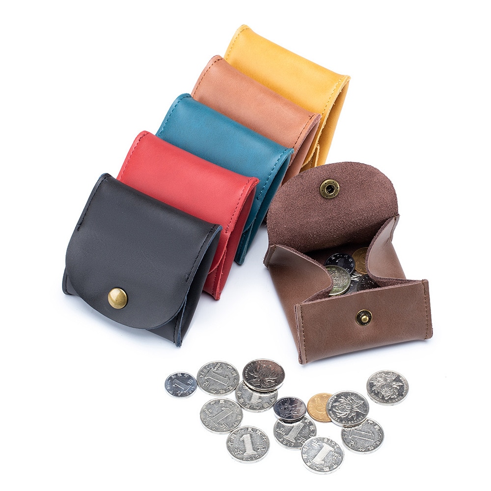 Coin bag women men leather Japanese style mini earphone bag small wallet small storage bag coin purse