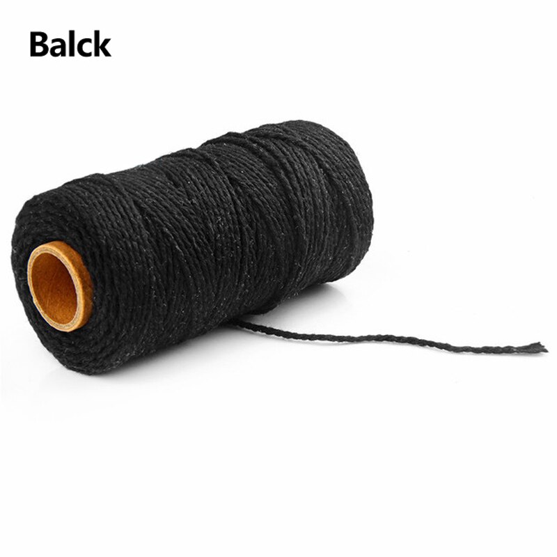 100 Yards 2mm Braided Cotton Cords Twisted Macrame Hand Knitted Cord for Handmade Sewing Thread DIY Craft Decoration Supplies: Black
