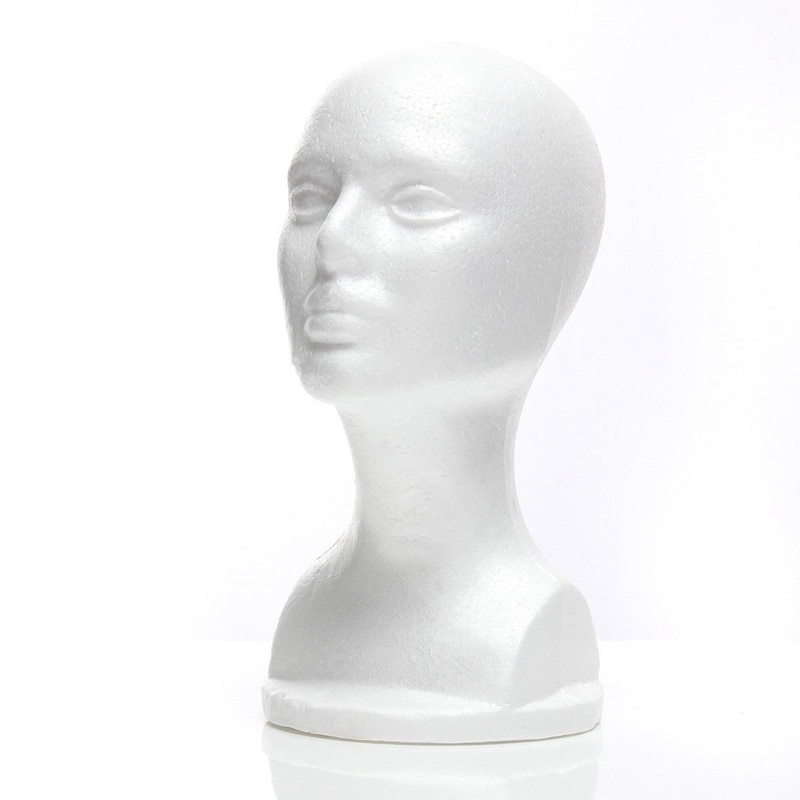 Styrofoam mannequin skumhode modell briller lue parykk vise stativ
