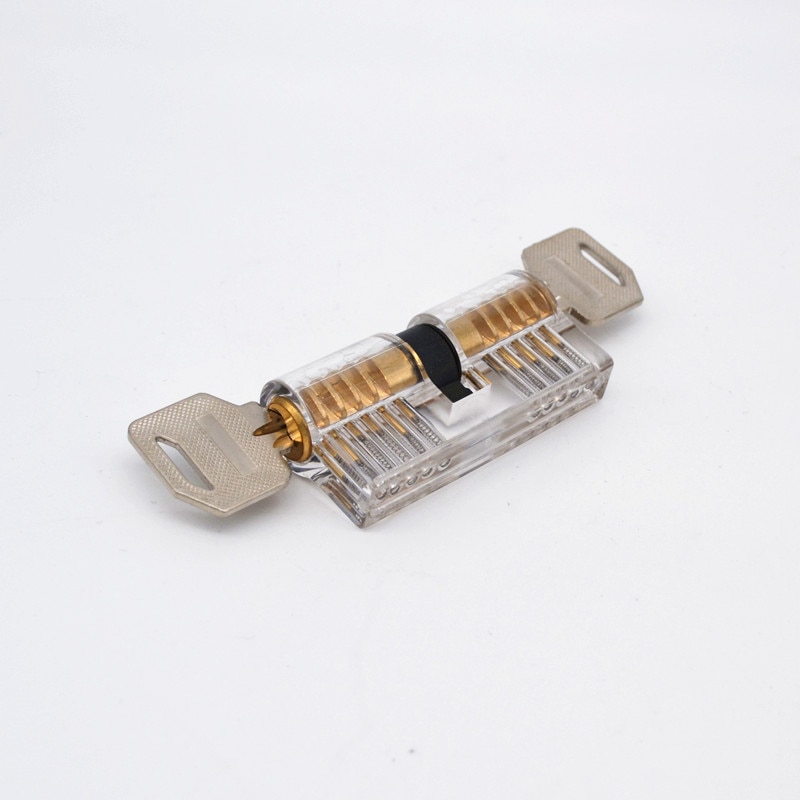 Lock Pick Set Acrylic Transparent Visible Practice Cutaway Lock with 2 Keys Padlock Tool For Locksmith Supplier 70mm