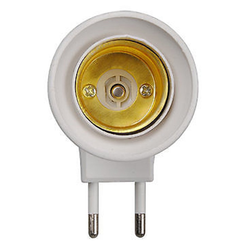 E27 lampsockel eu-kontakt väggskruv nattlampa lamphållare adapter omvandlare 110-240v med på-av-kontrollbrytare