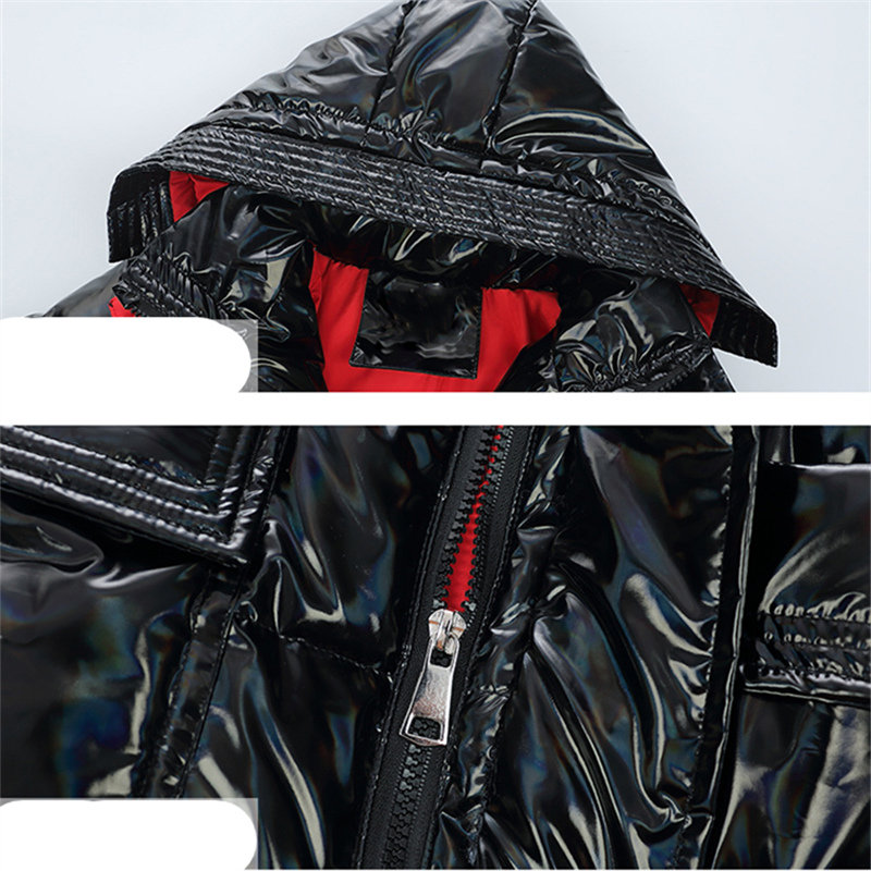 Chaqueta de plumón de algodón para niños, Parka con alas traseras desmontables brillantes, ropa con capucha, prendas de vestir exteriores para bebés de 2 a 11 años,