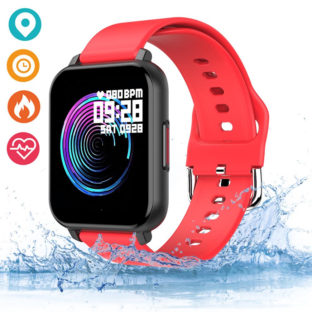 neue T82 Clever Uhr 1,55 Zoll voll berühren Bildschirm Sport Fitness Smartwatch Männer Frauen Herz Bewertung Blutdruck Uhr: rot