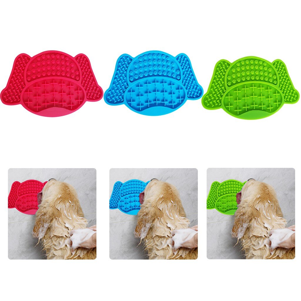Dog Licking Pad Dog Bath Buddy Slow Feeders Cat Treat Mat Pet Dispensing Mat Pet Bathing Grooming Dog Training Supplies #TD
