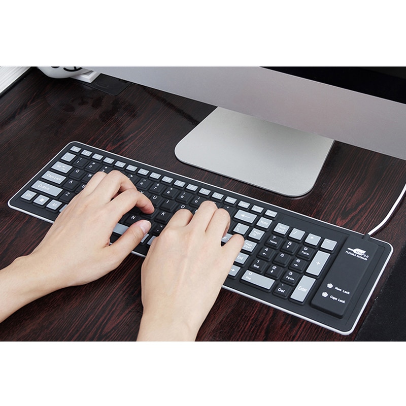 Foldable Silicone Keyboard USB Wired Flexible Soft Waterproof Keyboard Home Office GK99