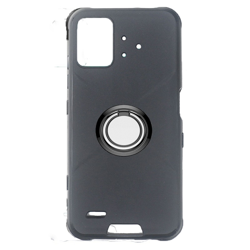 For UMIDIGI Bison 6.3" Back Ring Holder Bracket Phone Case Cover Phone TPU Soft Silicone Cases ON UMI UMIDIGIBison: Ring Case Black