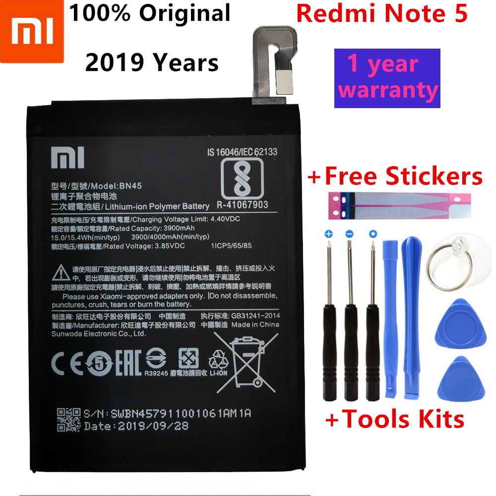 Xiao Mi Original Phone Battery For Xiaomi Redmi Note 4 5 4X 3 Pro 3S 3X 4X Mi 5 4A Note 5A / Pro 5 Plus Replacement batteries: BN45 Redmi Note 5