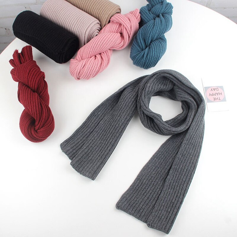 Autumn Winter Boys Girls Baby Kids Children Solid Scarf Warm Knitting Knitted Knitwear Collar Scarves Neckerchief S9773