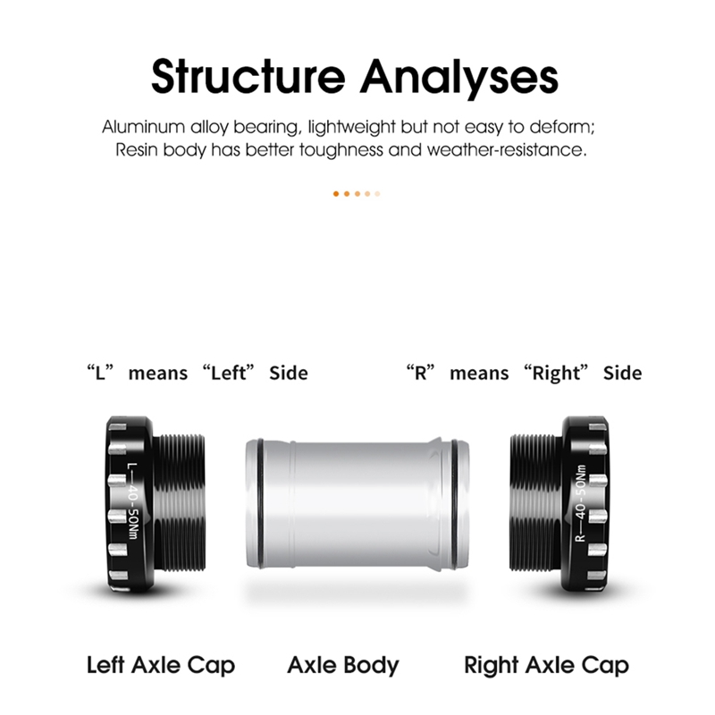 Bicycle Bottom Bracket Aluminum Waterproof BSA 68/73mm Screw/Thread Type Crankset Bearings Bicycle Axis Parts