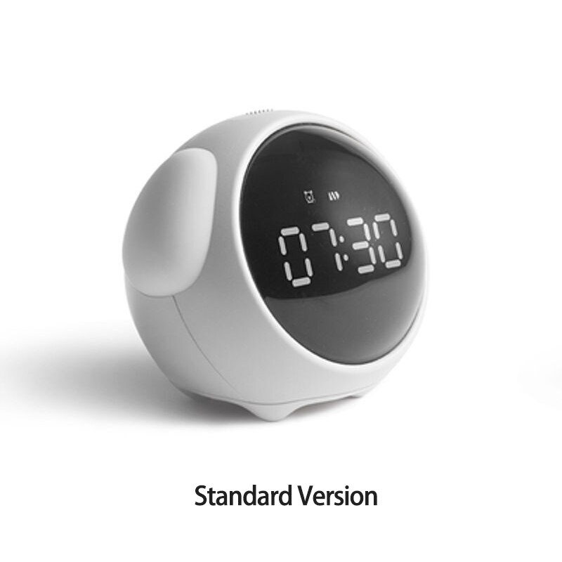 Xiaomi Cute Expression Alarm Clock Multifunctional Digital Led Voice Controlled Light Bedside Thermometer Clock Home: 795-Standard-White
